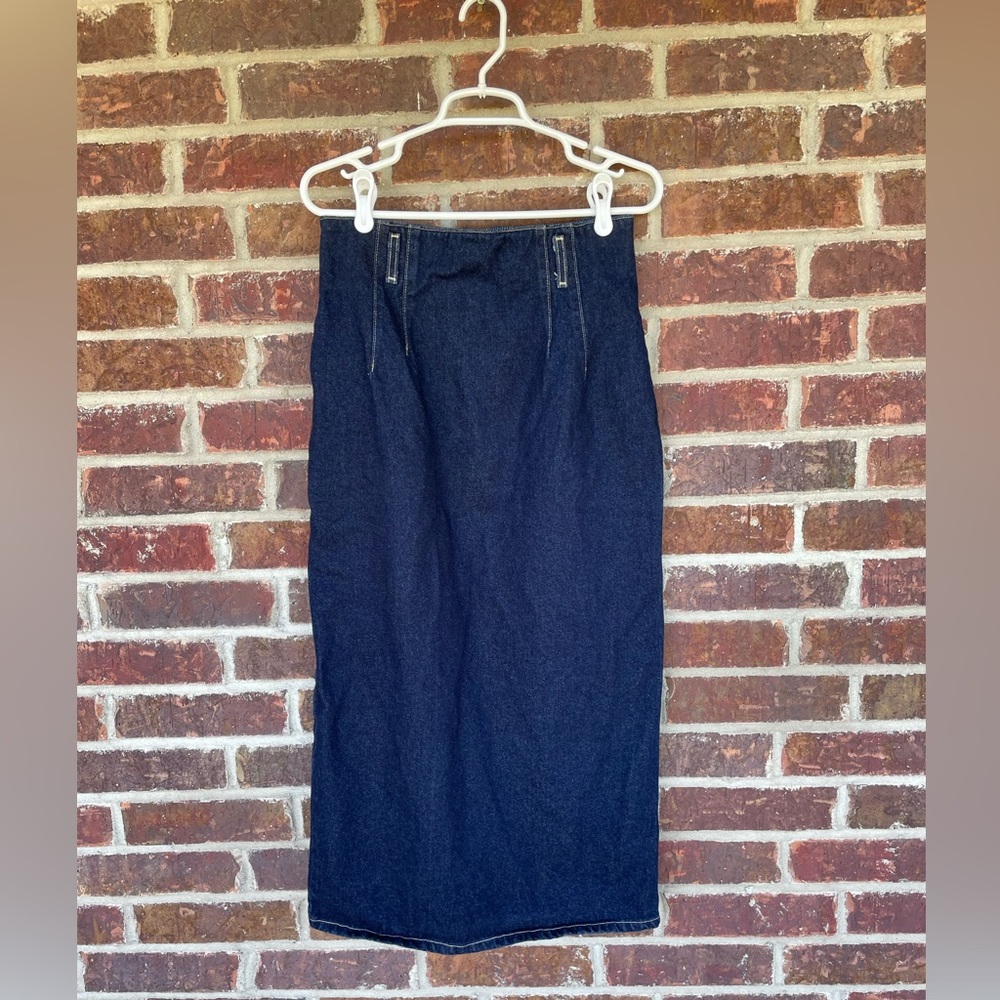 Ladies Vintage St. John’s Bay Long Dark Denim Skirt Size 12